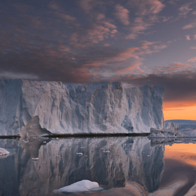 greenland-iceberg-reflection-orange-sunset-fine-art-prints